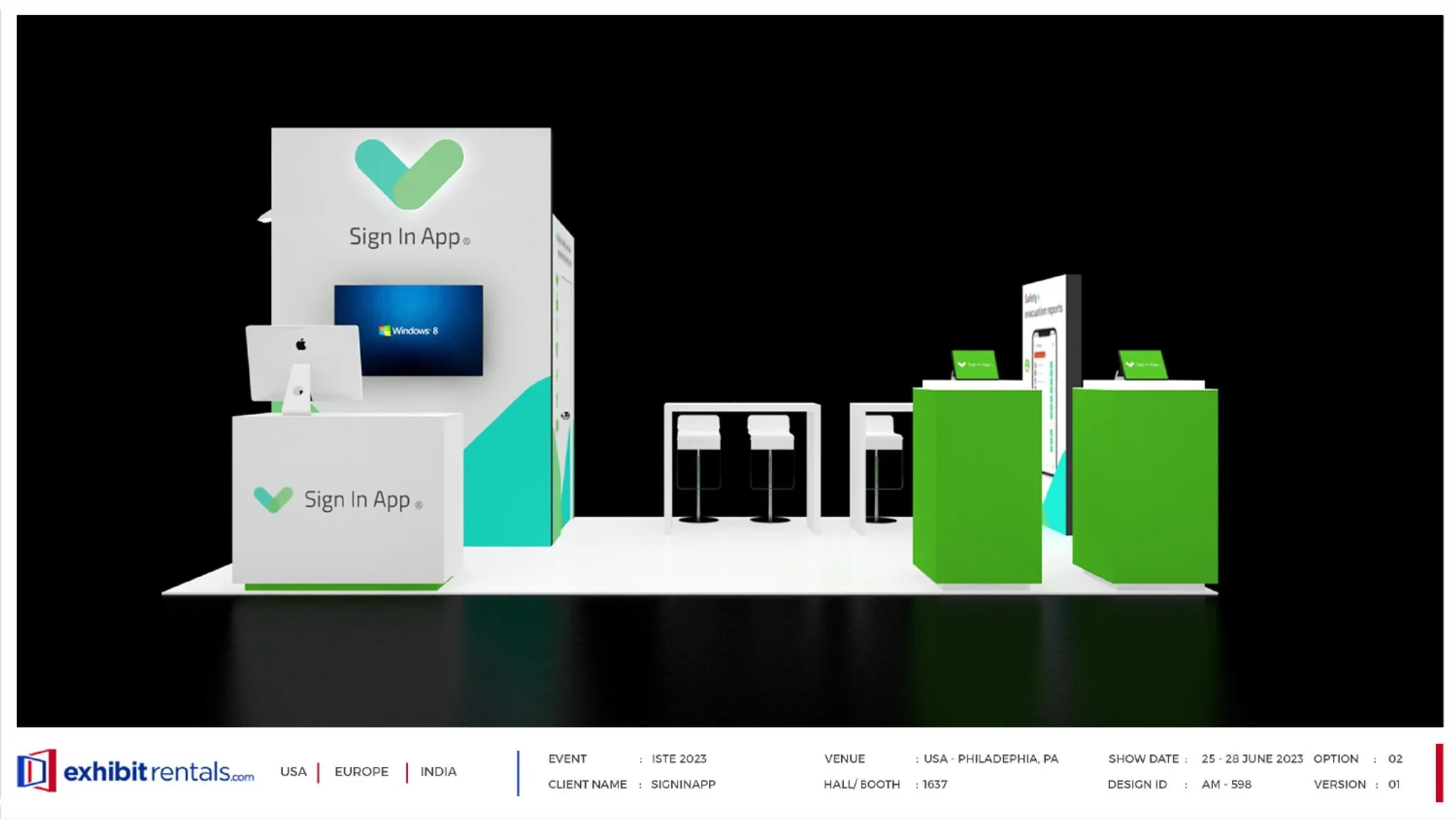 10x20 Peninsula booth design by Exhibit-Rentals